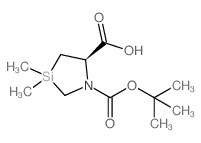 (5R)-3,3-二甲基-1-氮杂-3-硅杂环戊烷-1,5-二羧酸 1-叔丁酯结构式