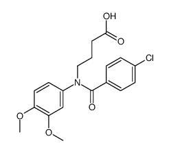 4-(N-(4-chlorobenzoyl)-3,4-dimethoxyanilino)butanoic acid Structure