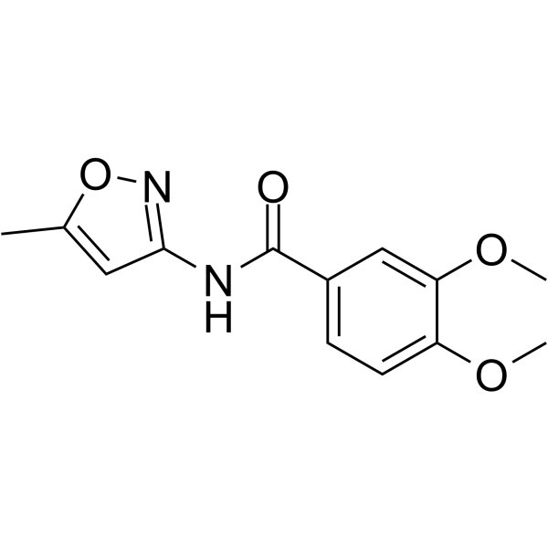 3,4-二甲氧基-N-(5-甲基异恶唑-3-基)苯甲酰胺结构式