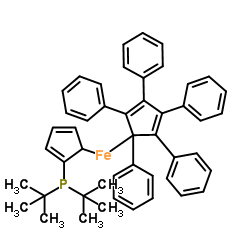 1,2,3,4,5-戊苯基-1'-(二叔丁基磷基)二茂铁结构式