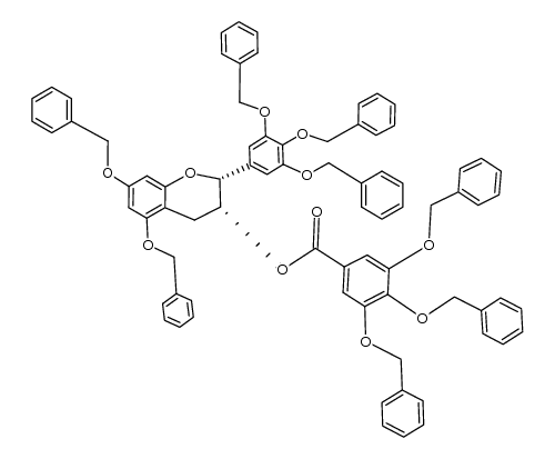 (-)-(2R,3R)-cis-5,7-bis(benzyloxy)-2-[3,4,5-tris(benzyloxy)phenyl]chroman-3-yl 3,4,5-tris(benzyloxy)benzoate Structure