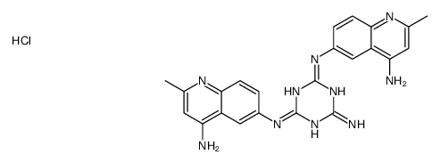 2-N,4-N-bis(4-amino-2-methylquinolin-6-yl)-1,3,5-triazine-2,4,6-triamine,hydrochloride Structure
