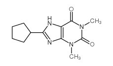 8-Cyclopentyl-1,3-dimethylxanthine Structure