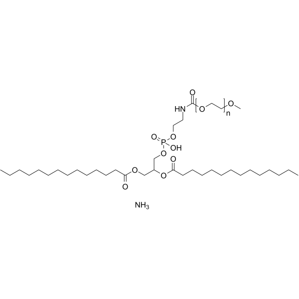 ALPHA-[(9R)-6-羟基-6-氧代-1,12-二氧代-9-[(1-氧代十四烷基)氧基]-5,7,11-三氧杂-2-氮杂-6-磷杂二十五烷-1-基]-OMEGA-甲氧基聚氧乙烯铵盐结构式