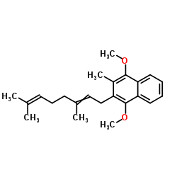 Naphthalene,2-(3,7-dimethyl-2,6-octadienyl)-1,4-dimethoxy-3-methyl-,(E)- Structure