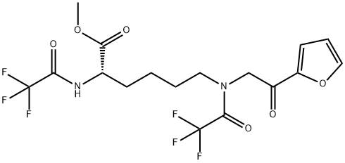 N6-[2-(2-Furanyl)-2-oxoethyl]-N2,N6-bis(trifluoroacetyl)-L-lysine methyl ester结构式