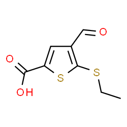 Thiophene-2-carboxylic acid, 5-ethylthio-4-formyl- Structure