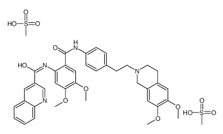 N-[2-[[4-[2-(6,7-dimethoxy-3,4-dihydro-1H-isoquinolin-2-yl)ethyl]phenyl]carbamoyl]-4,5-dimethoxyphenyl]quinoline-3-carboxamide,methanesulfonic acid结构式