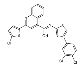 2-(5-chlorothiophen-2-yl)-N-[4-(3,4-dichlorophenyl)-1,3-thiazol-2-yl]quinoline-4-carboxamide Structure