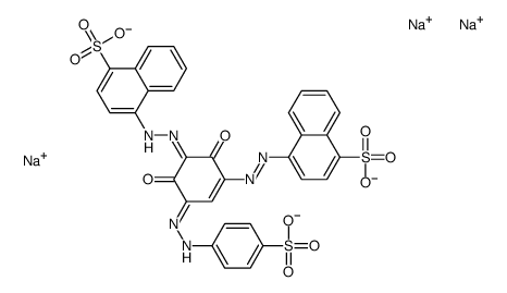 4,4'-[[2,4-Dihydroxy-5-[(4-sulfophenyl)azo]-1,3-phenylene]bis(azo)]bis(1-naphthalenesulfonic acid)trisodium salt结构式