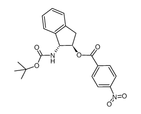 (1R,2R)-4-nitro-benzoic acid 1-tert-butoxycarbonylamino-indan-2-yl ester结构式