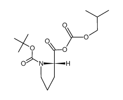 (S)-(S)-1-(tert-butoxycarbonyl)pyrrolidine-2-carboxylic (isobutyl carbonic) anhydride Structure