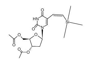 3',5'-Di-O-acetyl-(Z)-5-[2-(trimethylsilyl)ethenyl]-2'-deoxyuridine Structure