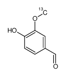 4-羟基-3-甲氧基-13C-苯甲醛结构式