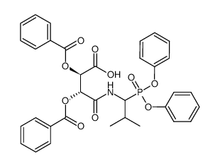 (2R,3R)-2,3-bis(benzoyloxy)-4-((1-(diphenoxyphosphoryl)-2-methylpropyl)amino)-4-oxobutanoic acid Structure