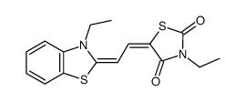 3-ethyl-5-[(3-ethyl-3H-benzothiazol-2-yliden)-ethylidene]-thiazolidine-2,4-dione结构式