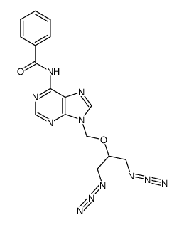 9-((2-azido-1-(azidomethyl)ethoxy)methyl)-N-benzoyladenine结构式