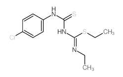 Carbamimidothioic acid,N-[[(4-chlorophenyl)amino]thioxomethyl]-N'-ethyl-, ethyl ester结构式