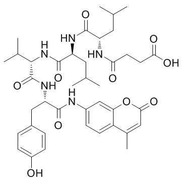 SUC-LEU-LEU-VAL-酪氨酸-AMC结构式