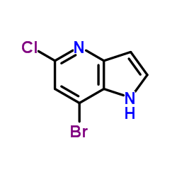 7-溴-5-氯-1H-吡咯并[3,2-b]吡啶结构式