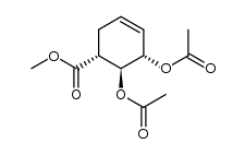 methyl DL-(1,3/2)-2,3-di-O-acetyl-2,3-dihydroxy-4-cyclohexene-1-carboxylate Structure