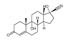17-cyano-9,17-dihydroxyandrost-4-ene-3-one结构式