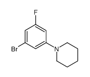 1-Bromo-3-fluoro-5-piperidinobenzene Structure