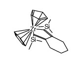 8,8-bis(cyclopentadienyl)-7,9-bis(trimethylsilyl)-8-zirconabicyclo{4.3.0}nona-1(9),6(9)-diene结构式
