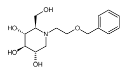 N-(2-benzyloxyethyl)-1-deoxynojirimycin结构式