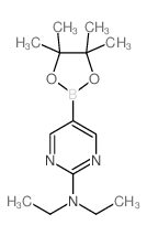 N,N-二乙基-5-(4,4,5,5-四甲基-1,3,2-二氧硼杂环戊烷-2-基)嘧啶-2-胺结构式
