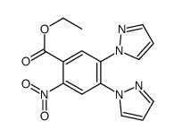 2-硝基-4,5-二(1-吡唑基)苯甲酸乙酯结构式