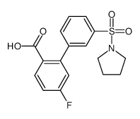 4-fluoro-2-(3-pyrrolidin-1-ylsulfonylphenyl)benzoic acid Structure