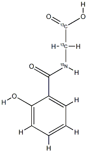 [13C2,15N]-2-羟基马尿酸结构式
