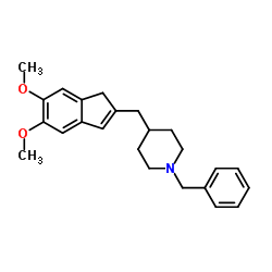 4-[(5,6-二甲氧基-1H-茚-2-基)甲基]-1-苄基哌啶盐酸盐结构式