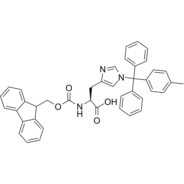 N-FMOC-N(IM)-(4-甲基三苯甲基)-L-组氨酸结构式