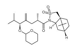 8,8-dimethyl-1-{(2S)-2-methyl-4-[(1S)-2-methyl-1-(tetrahydro-2H-pyran-2-yloxy)propyl]pent-4-enoyl}hexahydro-3a,6-methano-2,1-benzisothiazole 2,2-dioxide Structure