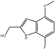 (7-氟-4-甲氧基-1H-吲哚-2-基)甲醇结构式