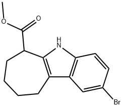 2-Bromo-5,6,7,8,9,10-hexahydro-cyclohepta[b]indole-6-carboxylic acid methyl ester结构式
