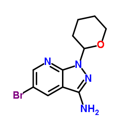 5-Bromo-1-(tetrahydro-2H-pyran-2-yl)-1H-pyrazolo[3,4-b]pyridin-3-amine Structure