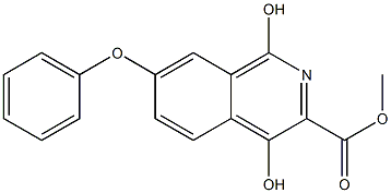 1,4-二羟基-7-苯氧基异喹啉-3-羧酸甲酯结构式