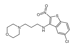 5-chloro-N-(3-morpholin-4-ylpropyl)-2-nitro-benzothiophen-3-amine结构式