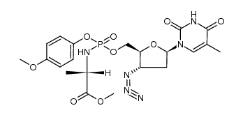 3'-azido-3'-deoxythymidine-5'-(p-methoxyphenyl-methoxyalaninyl phosphate Structure