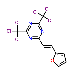 2-[2-(呋喃-2-基)乙烯基]-4,6-双(三氯甲基)-1,3,5-三嗪结构式