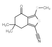 6, 6-二甲基-3-(甲硫基)-4-氧代-4, 5, 6, 7-四氢苯并[c]噻吩-1-甲腈结构式