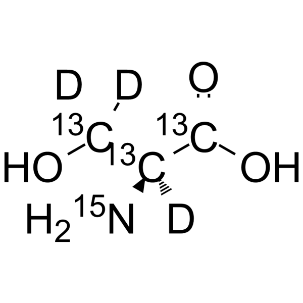 L-丝氨酸 13C3,d3,15N结构式
