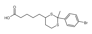 5-(2-(4-bromophenyl)-2-methyl-1,3-dithian-4-yl)pentanoic acid结构式