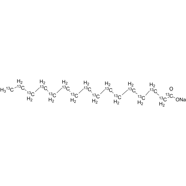 Palmitic acid-13C16 sodium Structure