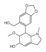 (7aS)-7c-(6-hydroxymethyl-benzo[1,3]dioxol-5-yl)-6c-methoxy-1-methyl-(7ar)-2,3,5,6,7,7a-hexahydro-indol-5t-ol Structure