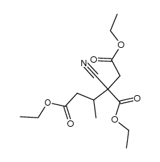 2-cyano-3-methyl-butane-1,2,4-tricarboxylic acid triethyl ester Structure