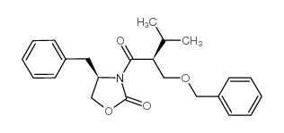 (4R)-3-[(2S)-3-甲基-1-氧代-2-[(苄氧基)甲基]丁基]-4-苄基-2-恶唑啉酮结构式